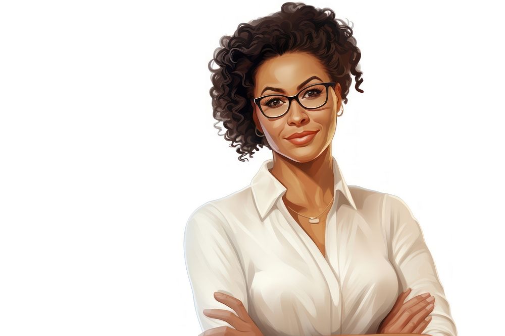 Portrait glasses female adult. AI generated Image by rawpixel.