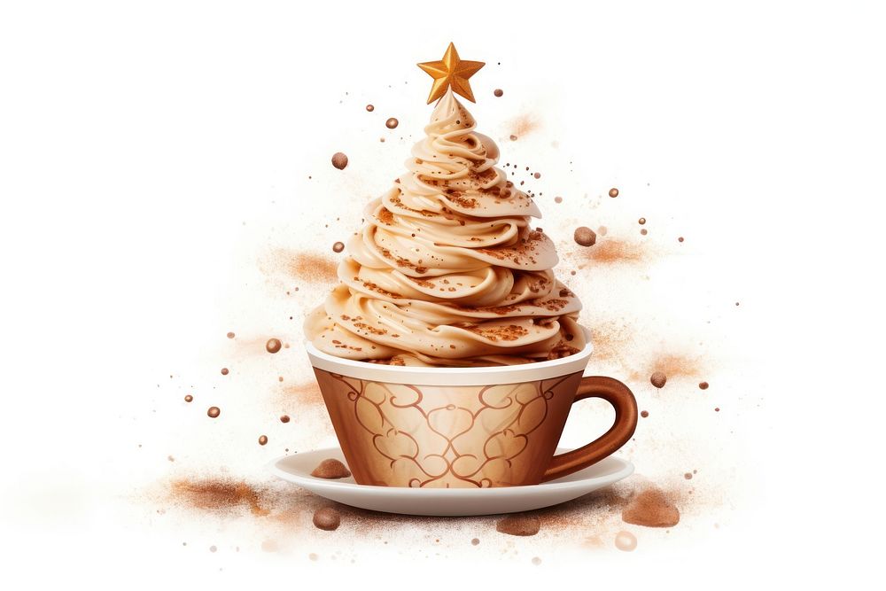 Christmas dessert coffee drink. AI generated Image by rawpixel.
