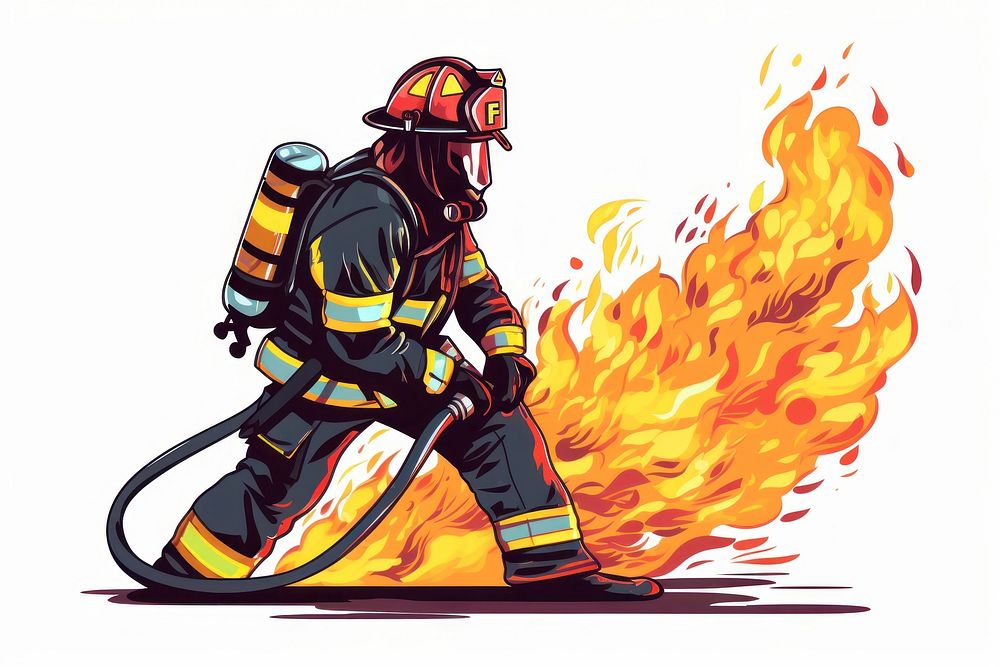 Fire firefighter cartoon adult. AI generated Image by rawpixel.