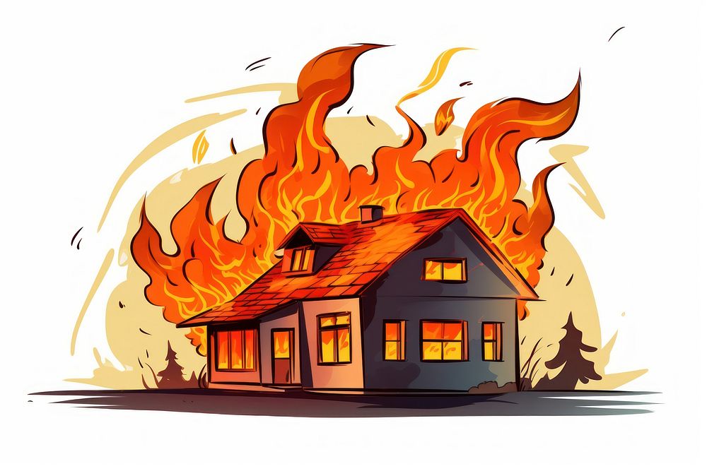 House fire architecture building. AI generated Image by rawpixel.