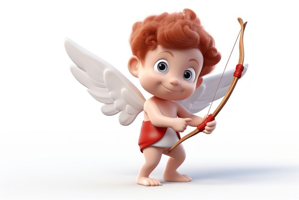 Cartoon cupid white background representation. AI generated Image by rawpixel.