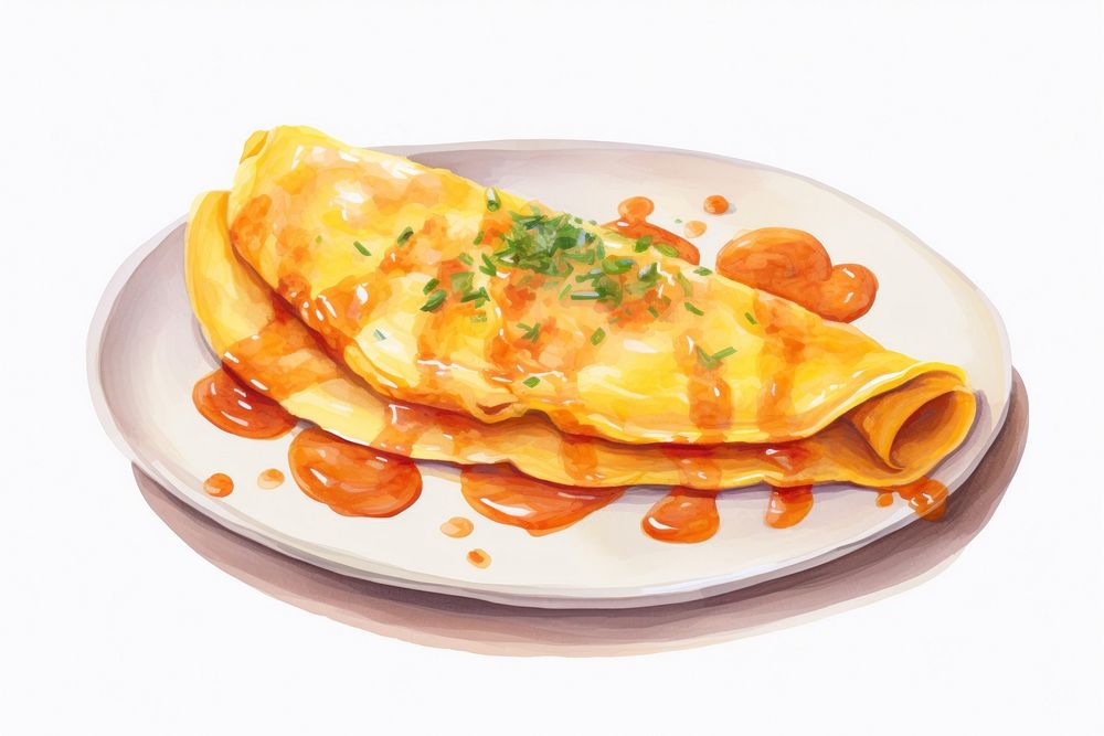 Omelette plate food breakfast. AI generated Image by rawpixel.