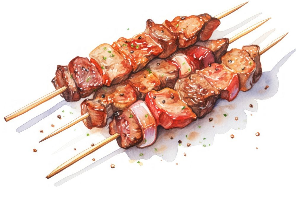 Meat grilling seafood skewer. AI generated Image by rawpixel.