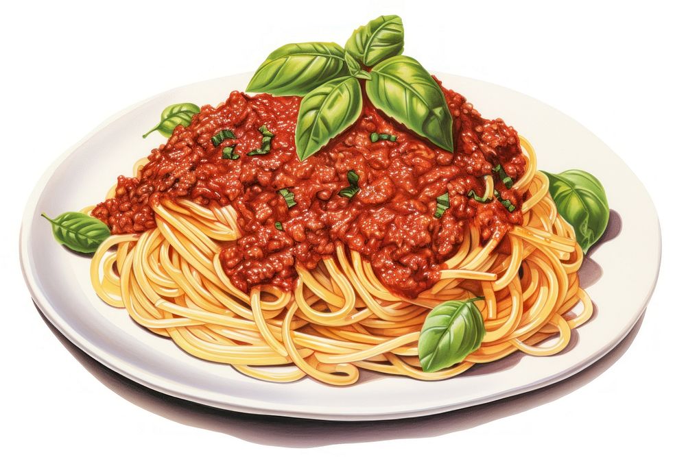 Spaghetti pasta plate food. AI generated Image by rawpixel.