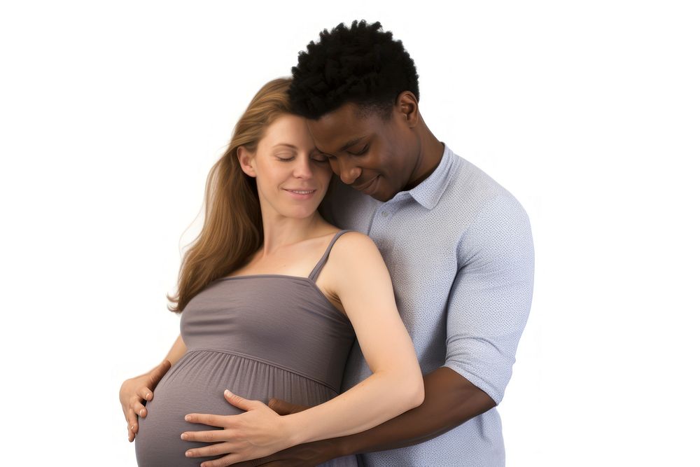 Hugging pregnant adult woman. AI generated Image by rawpixel.