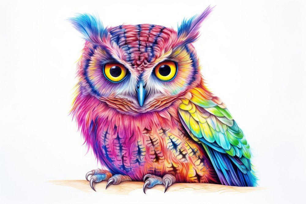 Owl drawing animal sketch. AI generated Image by rawpixel.
