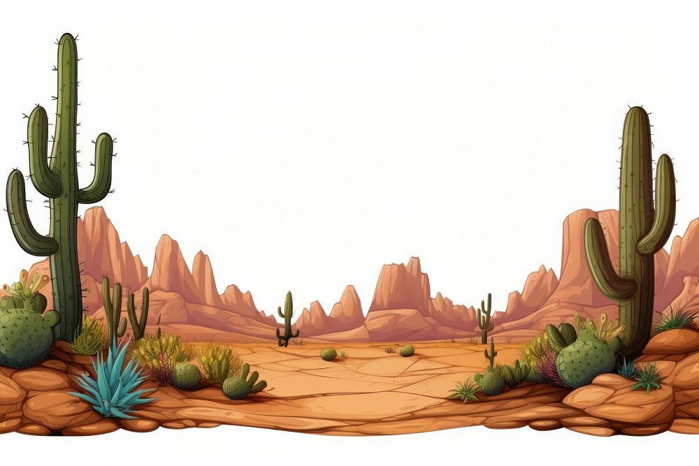 Desert landscape outdoors cactus. AI generated Image by rawpixel.