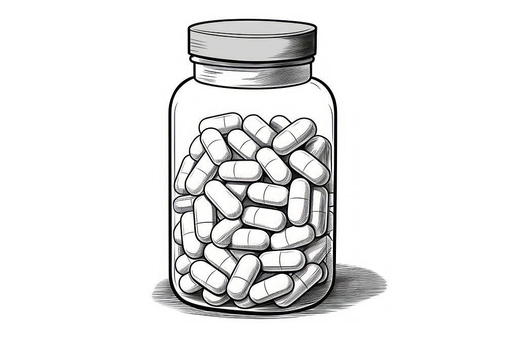 Bottle pill glass jar. AI generated Image by rawpixel.