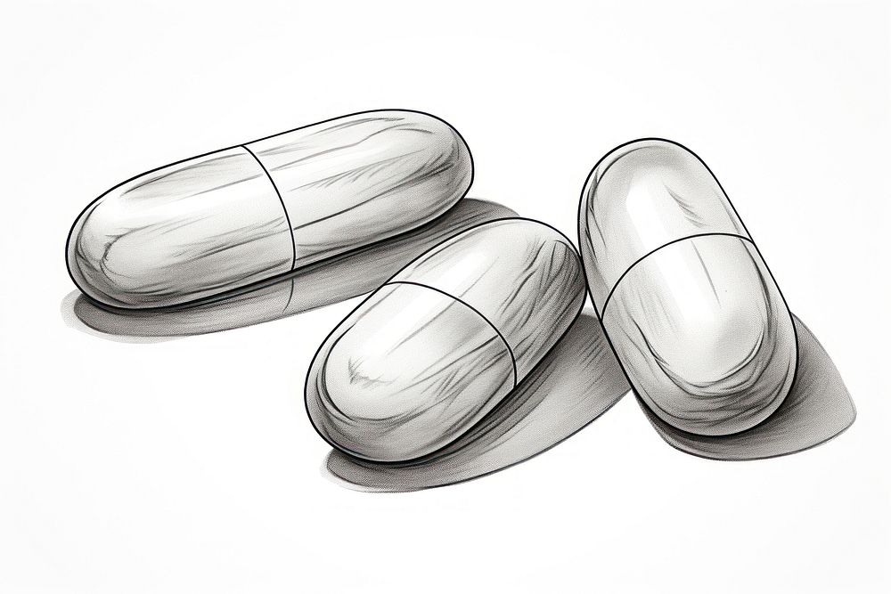 Medicine drawing sketch pill. AI generated Image by rawpixel.