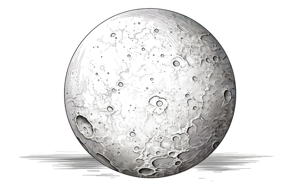 Moon sphere white background monochrome. AI generated Image by rawpixel.