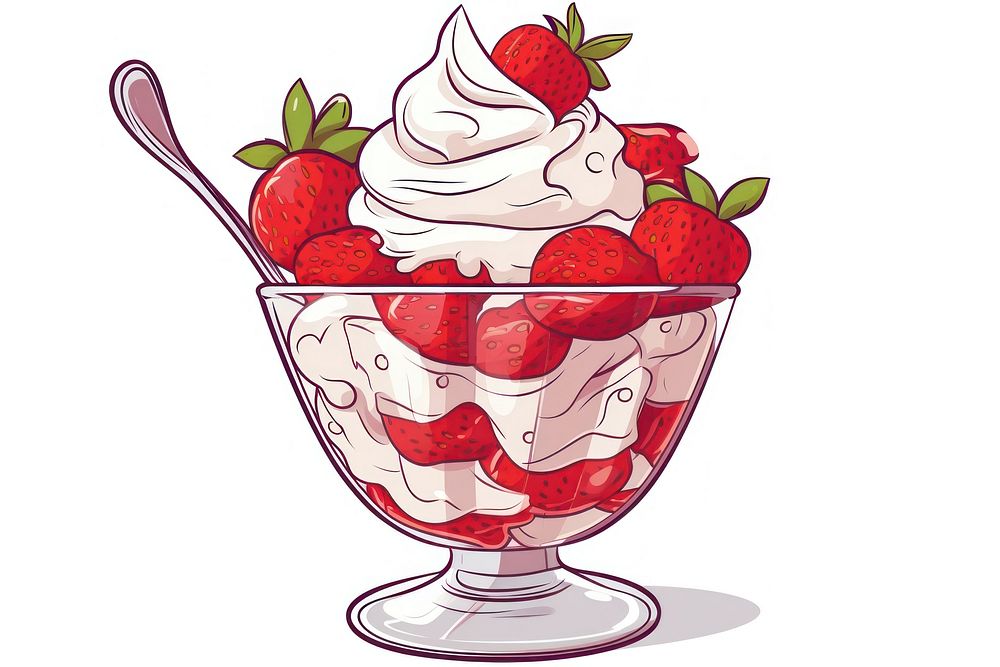 Sundae strawberry dessert cream. AI generated Image by rawpixel.