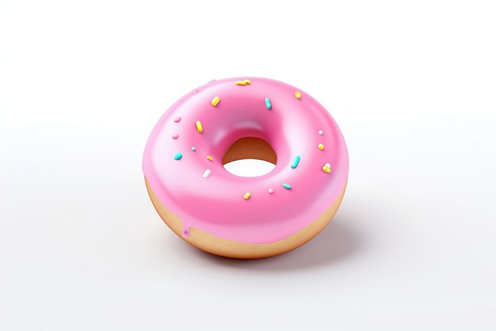 Donut dessert food white background. AI generated Image by rawpixel.