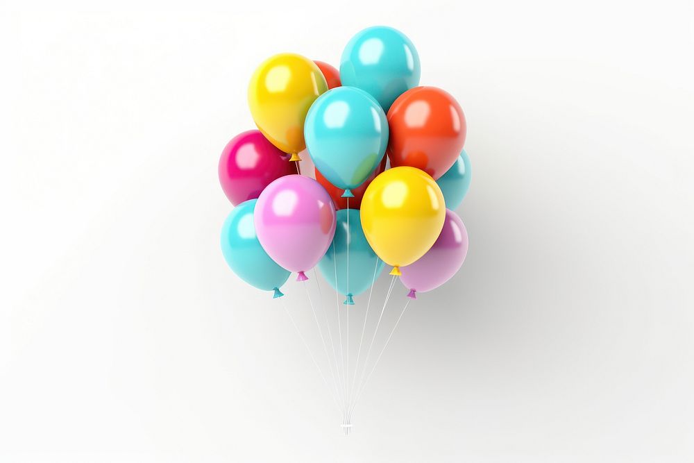 Balloon party white background anniversary. AI generated Image by rawpixel.