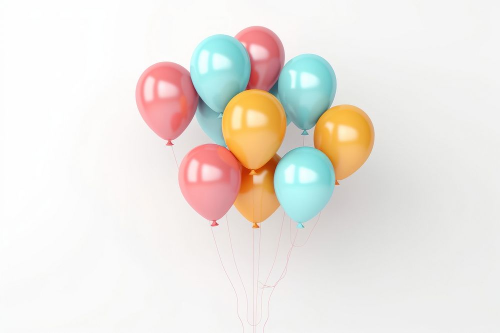 Balloon party white background anniversary. 