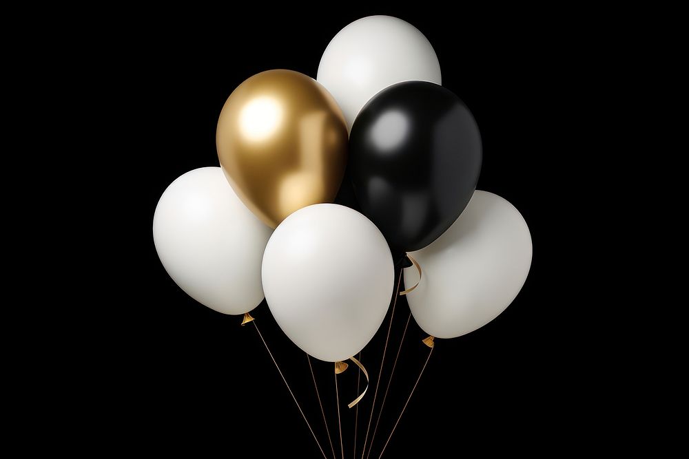 Balloon party white black. AI generated Image by rawpixel.