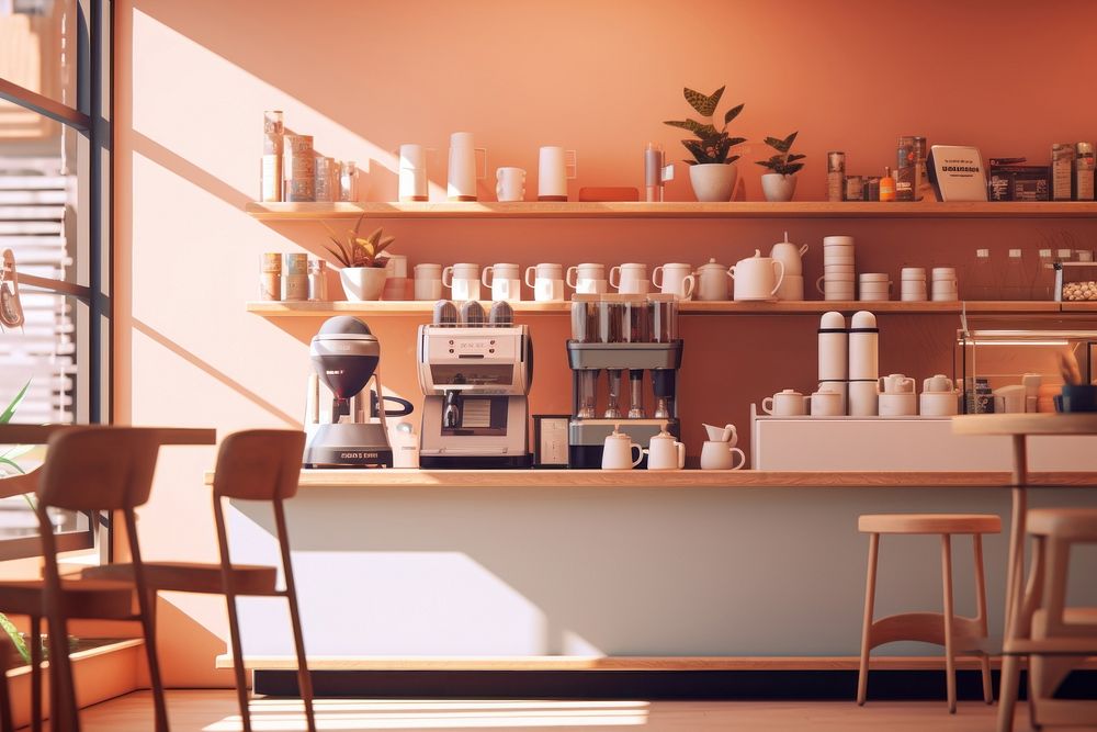 Restaurant furniture shelf chair. AI generated Image by rawpixel.