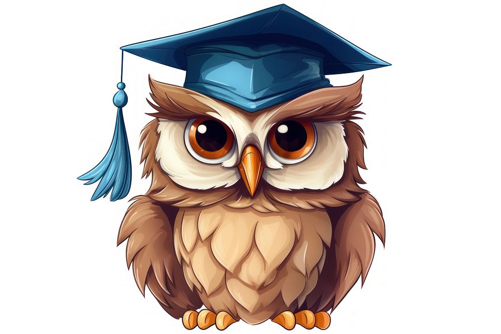 Graduation bird owl intelligence. AI generated Image by rawpixel.