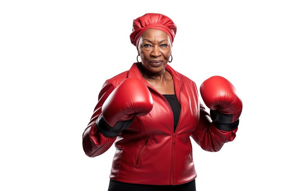 Boxing adult woman white background. AI generated Image by rawpixel.