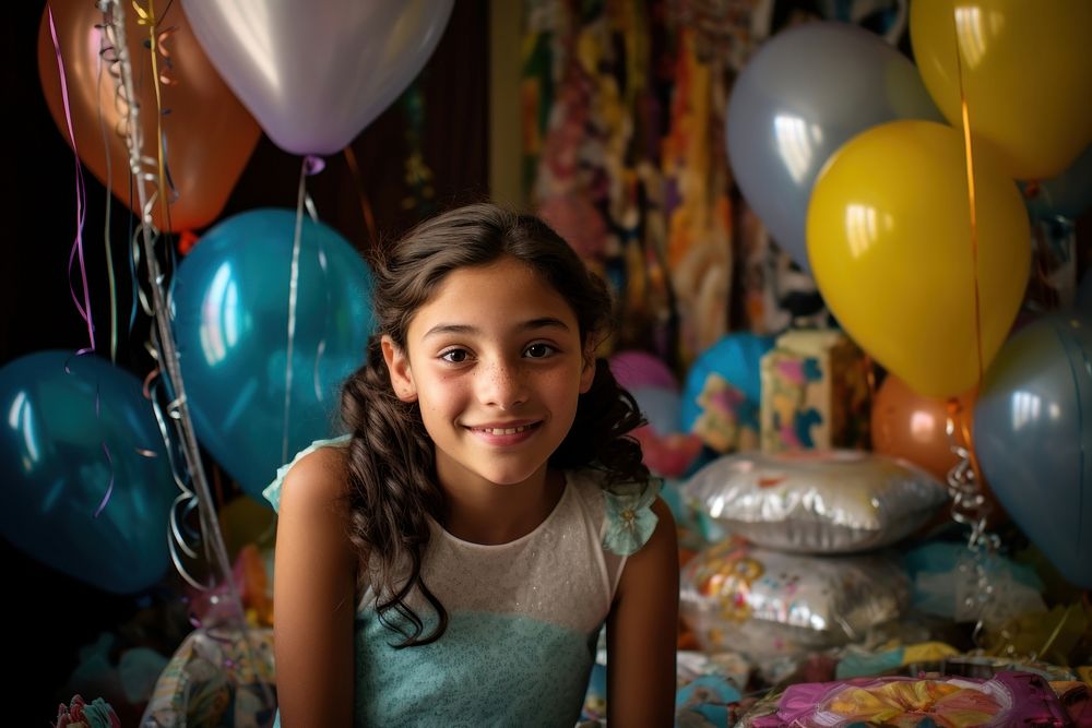 Birthday balloon party smile. 