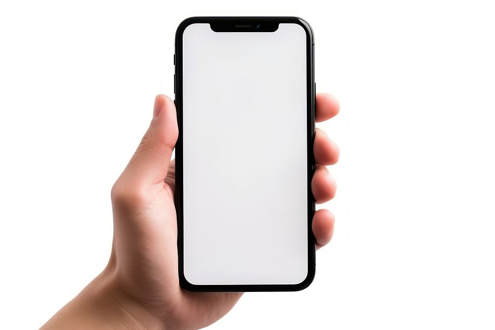 Finger phone white background photographing. AI generated Image by rawpixel.