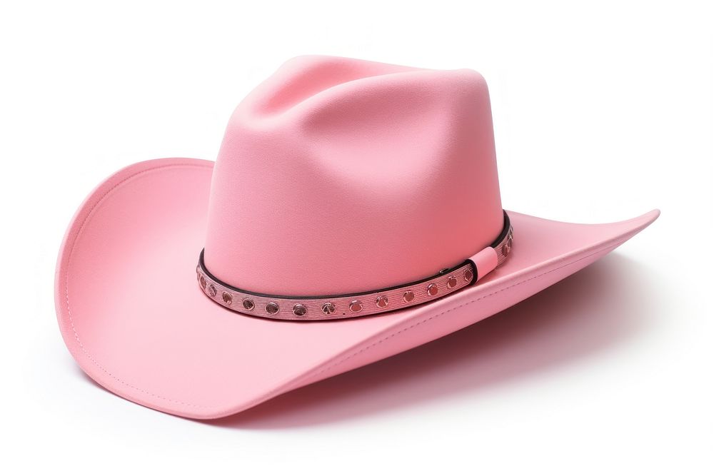 Cowboy pink hat white background. AI generated Image by rawpixel.