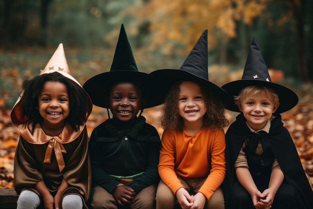Halloween child kid togetherness. AI generated Image by rawpixel.