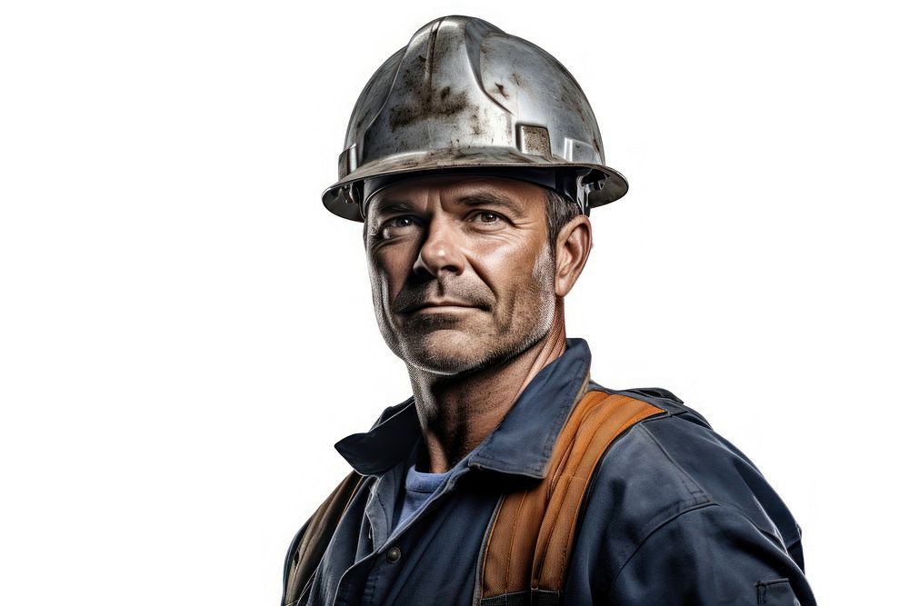 Portrait industry hardhat helmet. AI generated Image by rawpixel.
