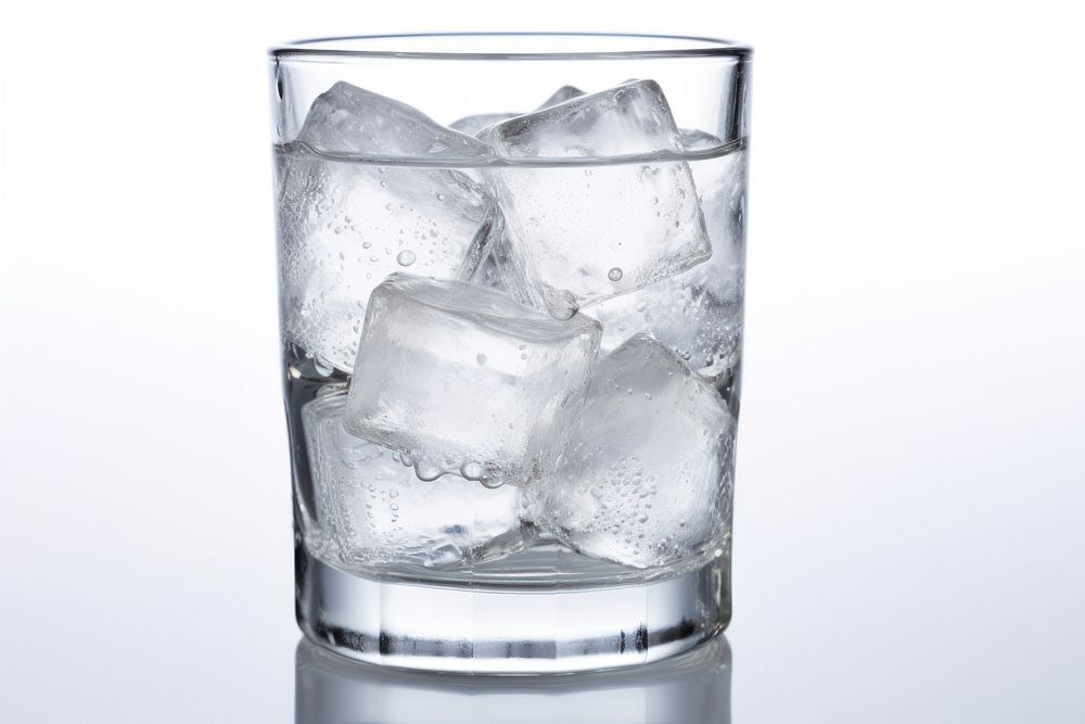 Glass ice white background refreshment. AI generated Image by rawpixel.
