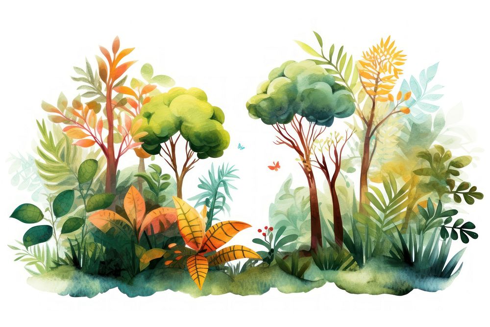 Rainforest outdoors painting nature. AI generated Image by rawpixel.