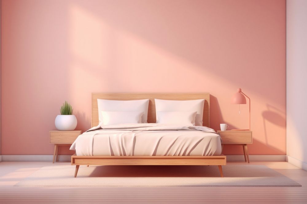 Bedroom furniture cushion pillow. AI generated Image by rawpixel.