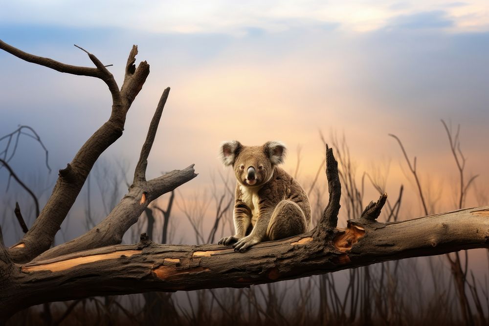 Koala wildlife animal mammal. AI generated Image by rawpixel.