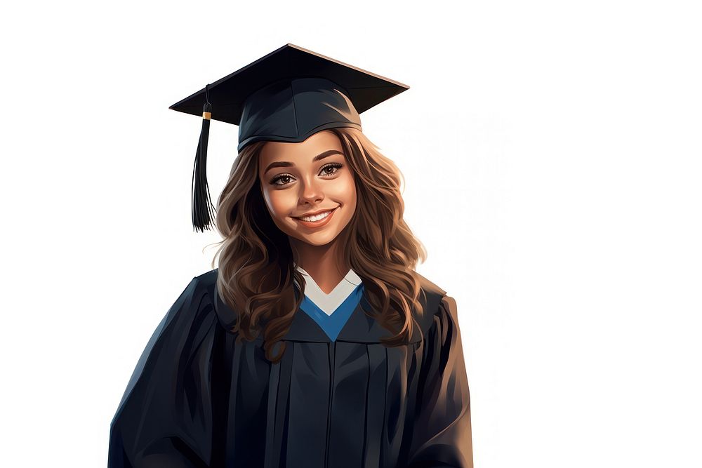 Graduation student adult white background. AI generated Image by rawpixel.