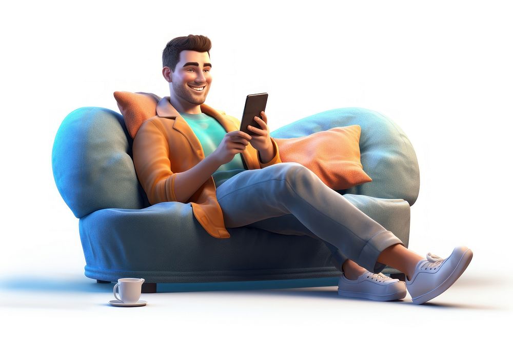Furniture sitting adult couch. AI generated Image by rawpixel.