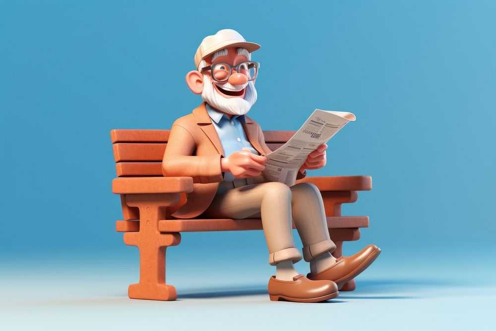 Sitting reading paper bench. AI generated Image by rawpixel.