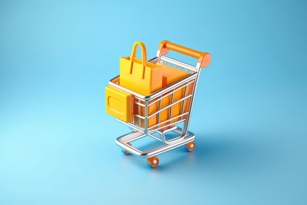 Shopping cart bag consumerism. AI generated Image by rawpixel.