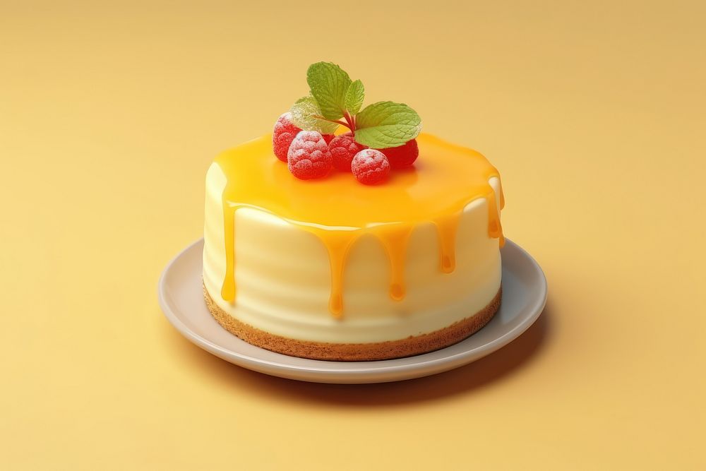 Cake cheesecake dessert cream. AI generated Image by rawpixel.