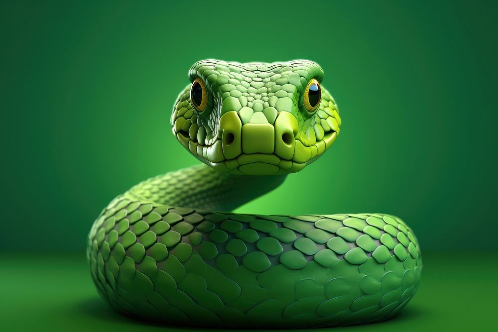 Snake reptile animal green. AI generated Image by rawpixel.