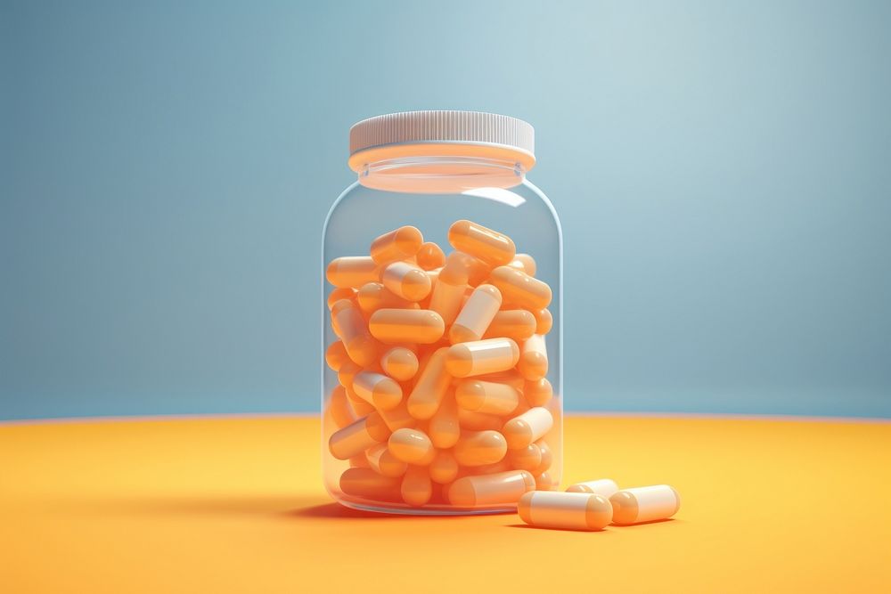 Pill bottle antioxidant medication. AI generated Image by rawpixel.