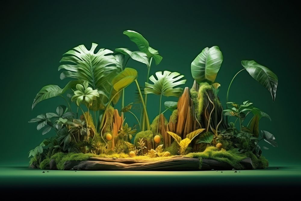 Vegetation rainforest aquarium nature. AI generated Image by rawpixel.