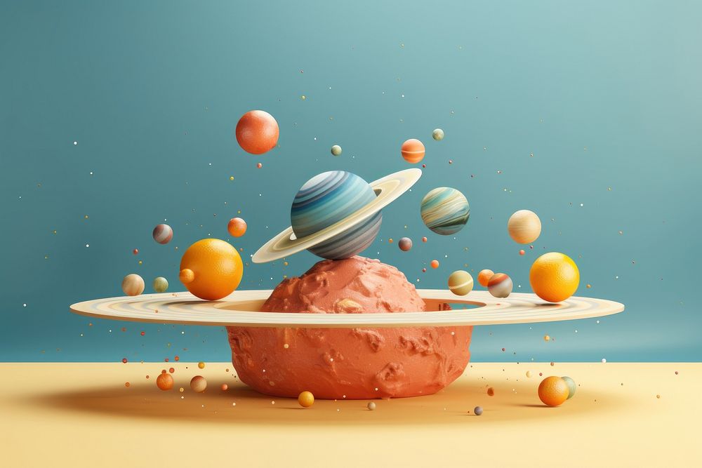 Dessert space food basketball. AI generated Image by rawpixel.
