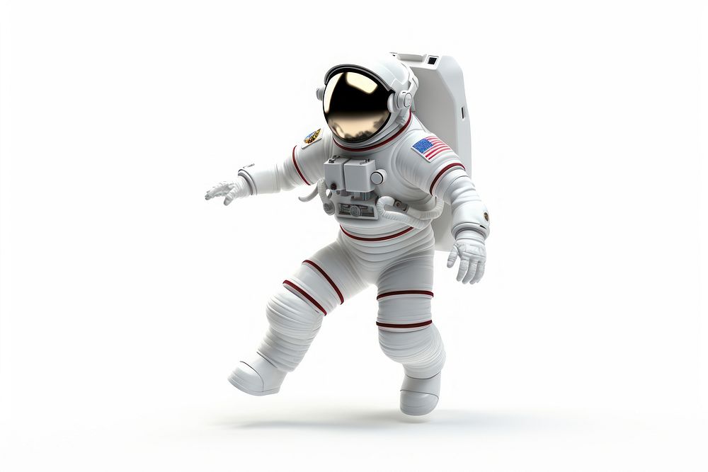 Space astronaut cartoon white background. AI generated Image by rawpixel.