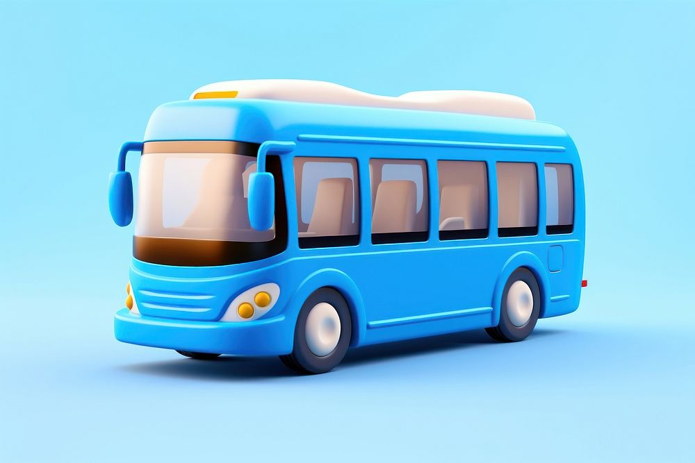 Bus vehicle minibus blue. AI generated Image by rawpixel.