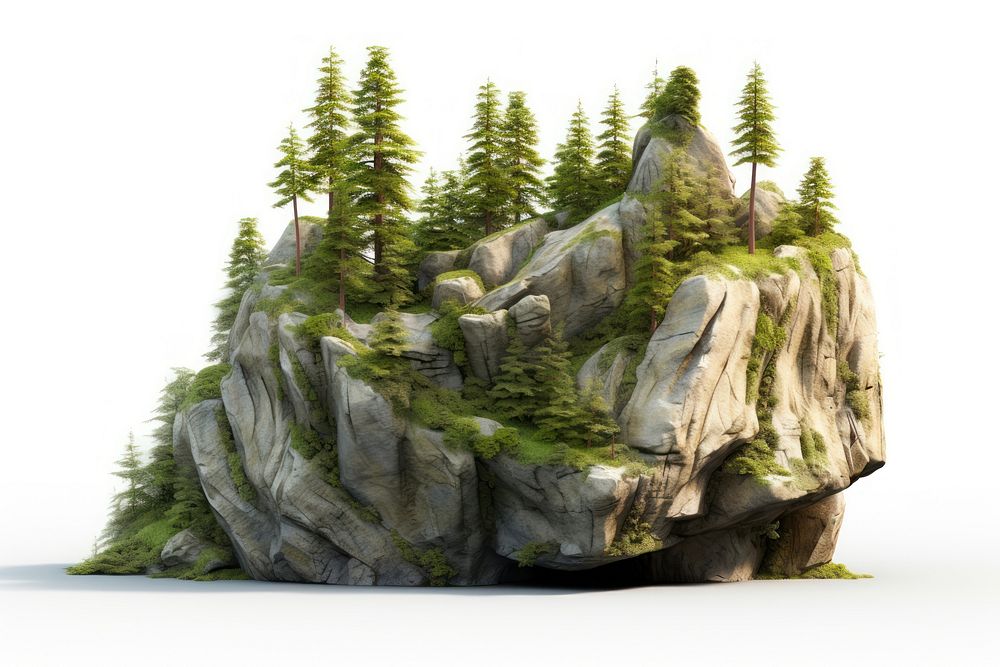 Tree rock fir outdoors. AI generated Image by rawpixel.