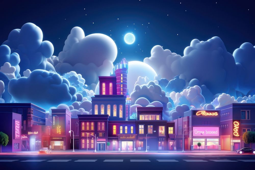 Street night city outdoors. AI generated Image by rawpixel.