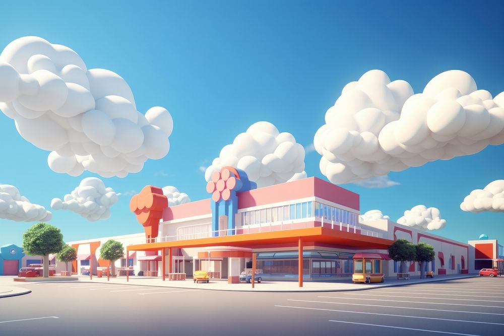 Cloud outdoors city shop. AI generated Image by rawpixel.