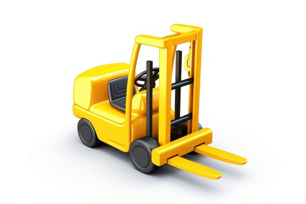Forklift yellow white background delivering. AI generated Image by rawpixel.