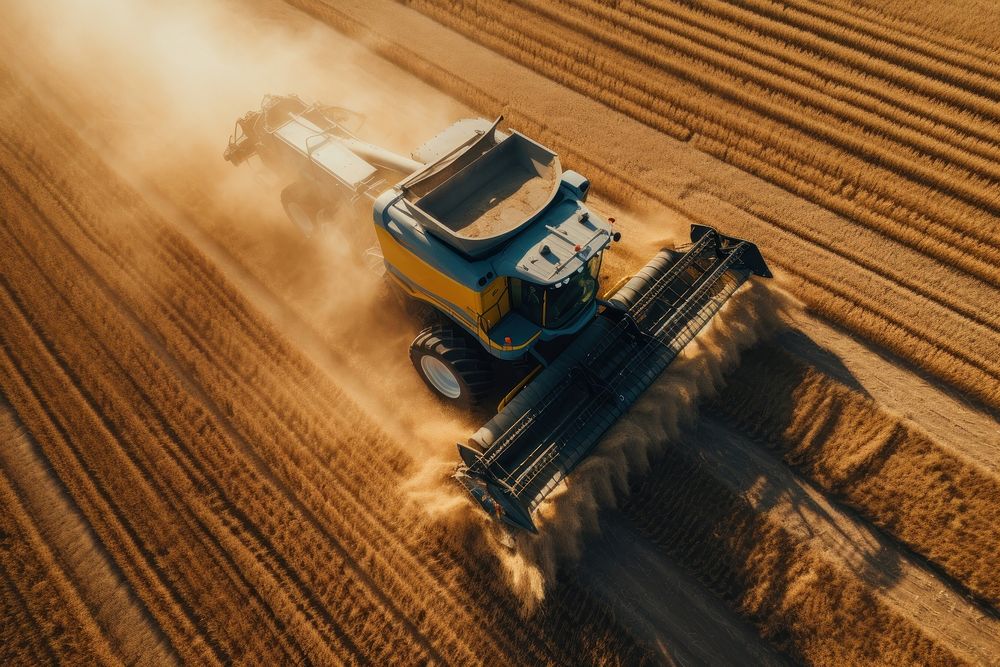 Harvest harvester outdoors vehicle. AI generated Image by rawpixel.