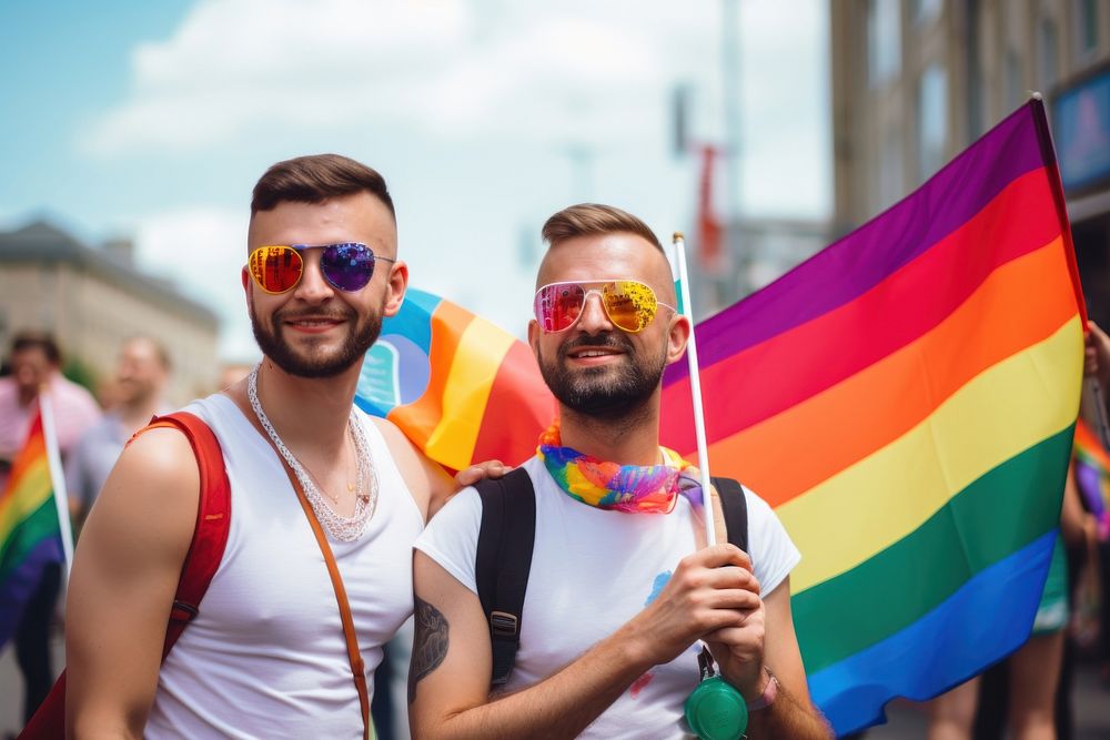 Glasses rainbow parade pride. AI generated Image by rawpixel.