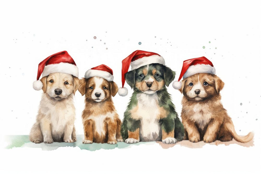 Christmas mammal animal puppy. AI generated Image by rawpixel.