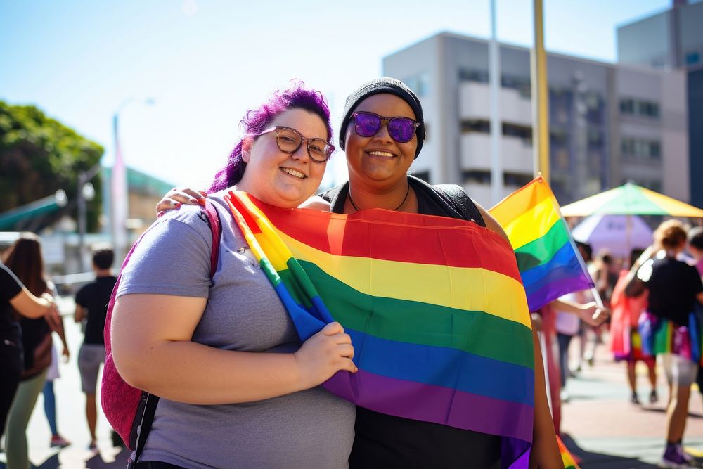 Rainbow glasses adult flag. 